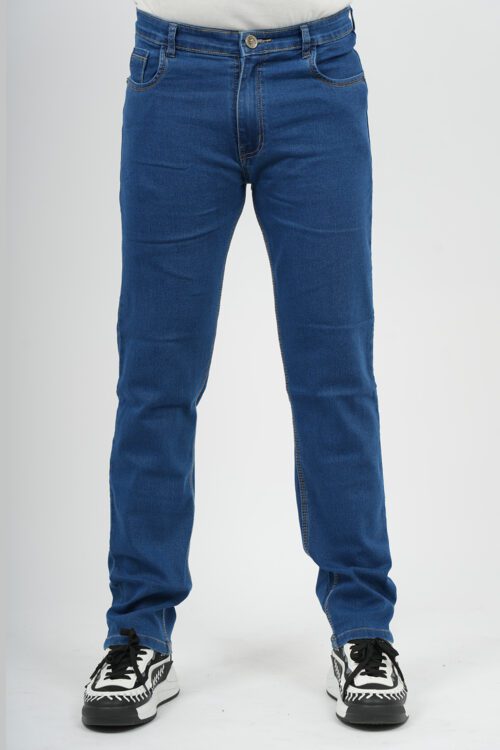 Men Regular Fit Navy Blue Silky Lycra Jeans