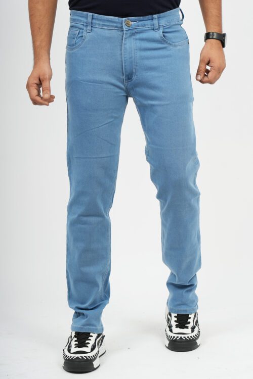 Men Regular Fit Light Blue Silky Lycra Jeans