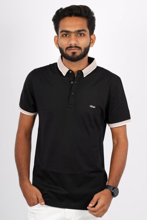 Black Polo Collar T-shirt